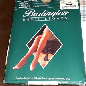 VINTAGE BURLINGTON SHEER LEGACY TUMMY/HIP CONTROL PANTYHOSE NEW